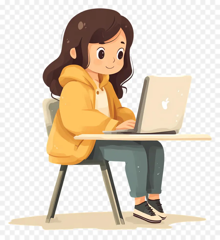 Garota Com Computador，Menina Com Laptop PNG