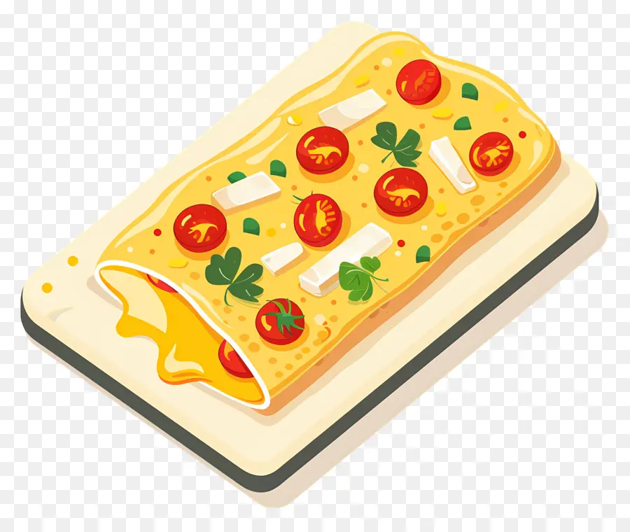 Omelete De Queijo，Pão Focaccia PNG