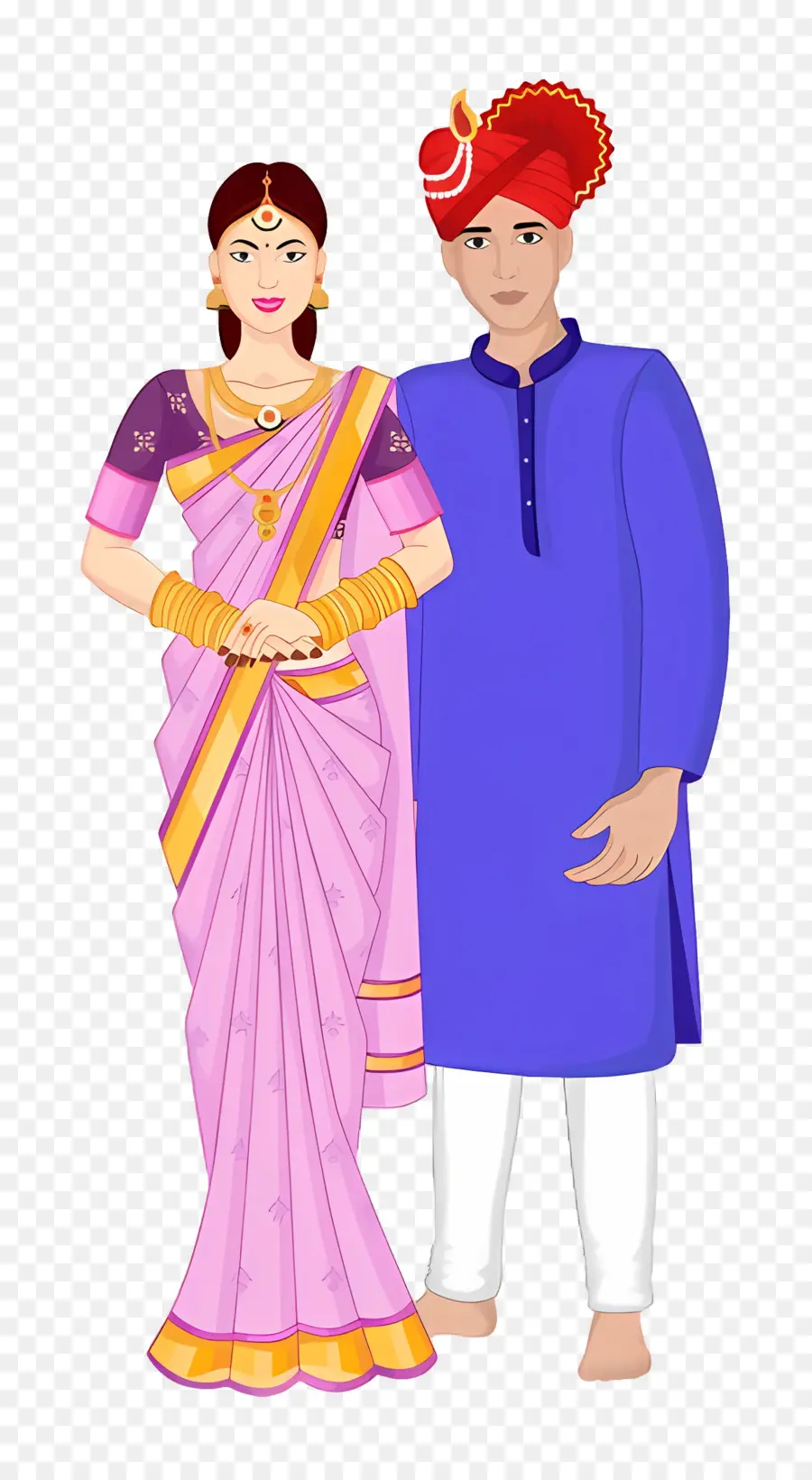 Casal De Noivos Indianos，Casal Tradicional PNG