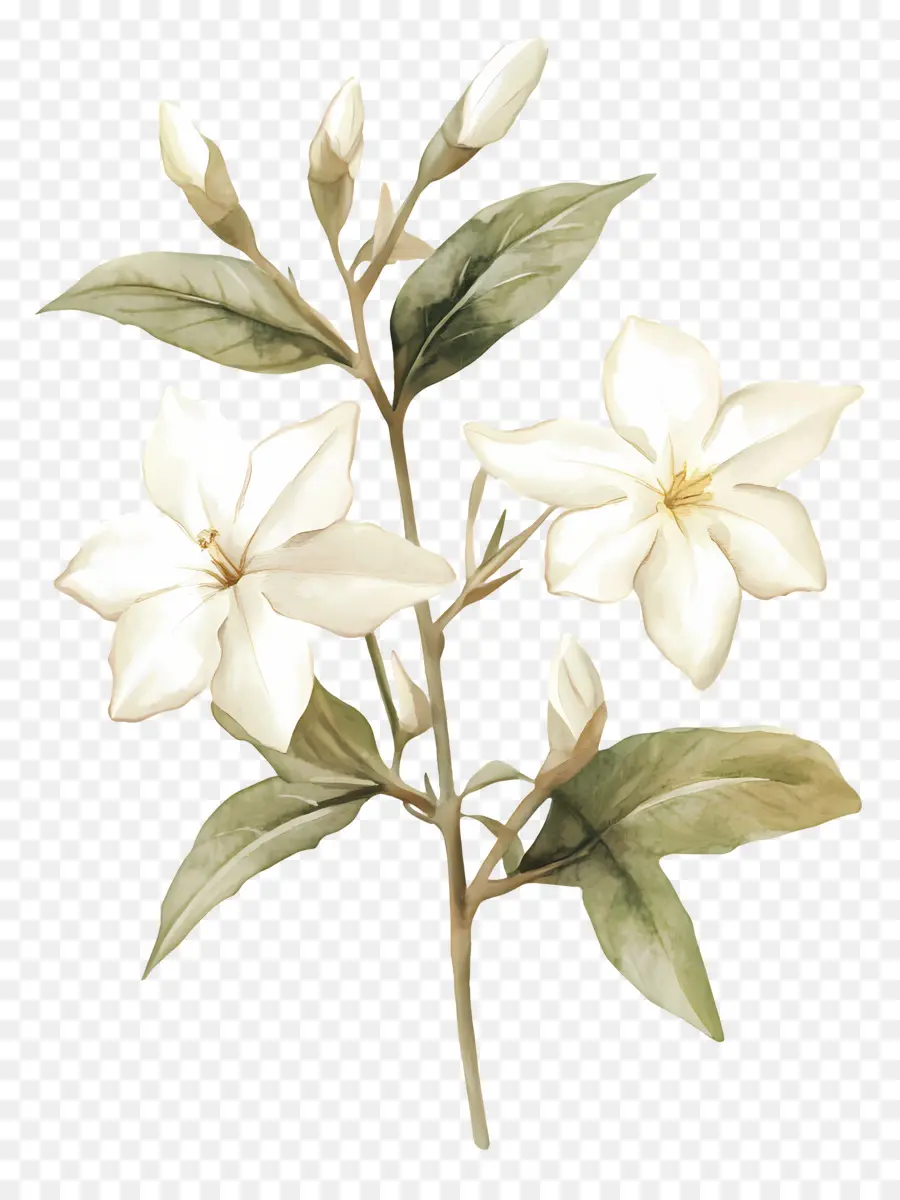 Flor De Jasmim，Flor Branca PNG