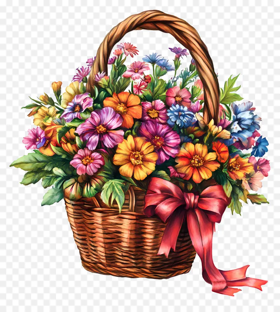 Cesta De Flores De Aniversário，Cesta De Flores PNG