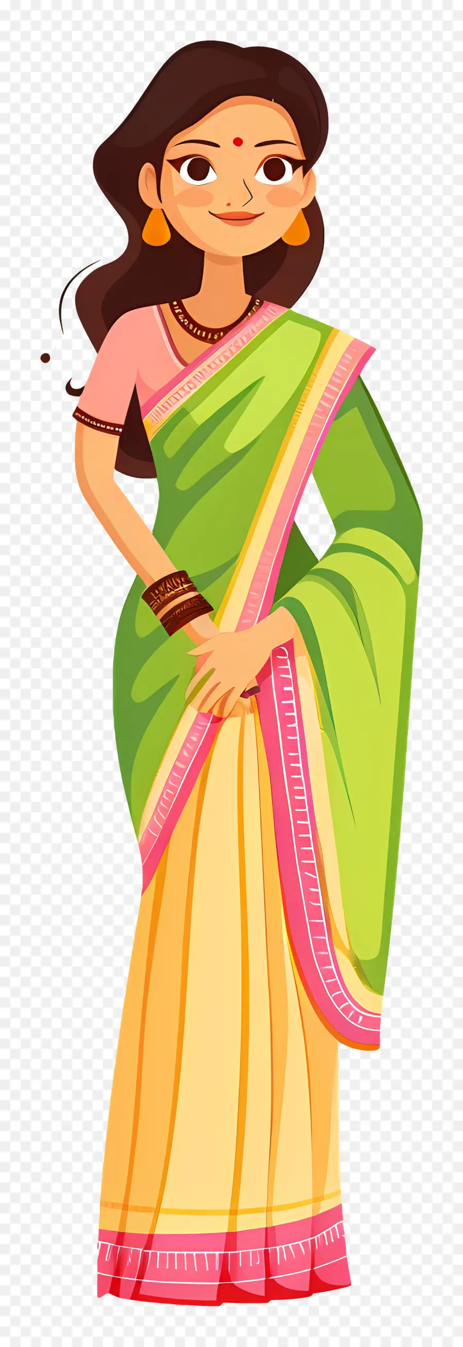 Saree Indiano，Mulher Em Saree PNG