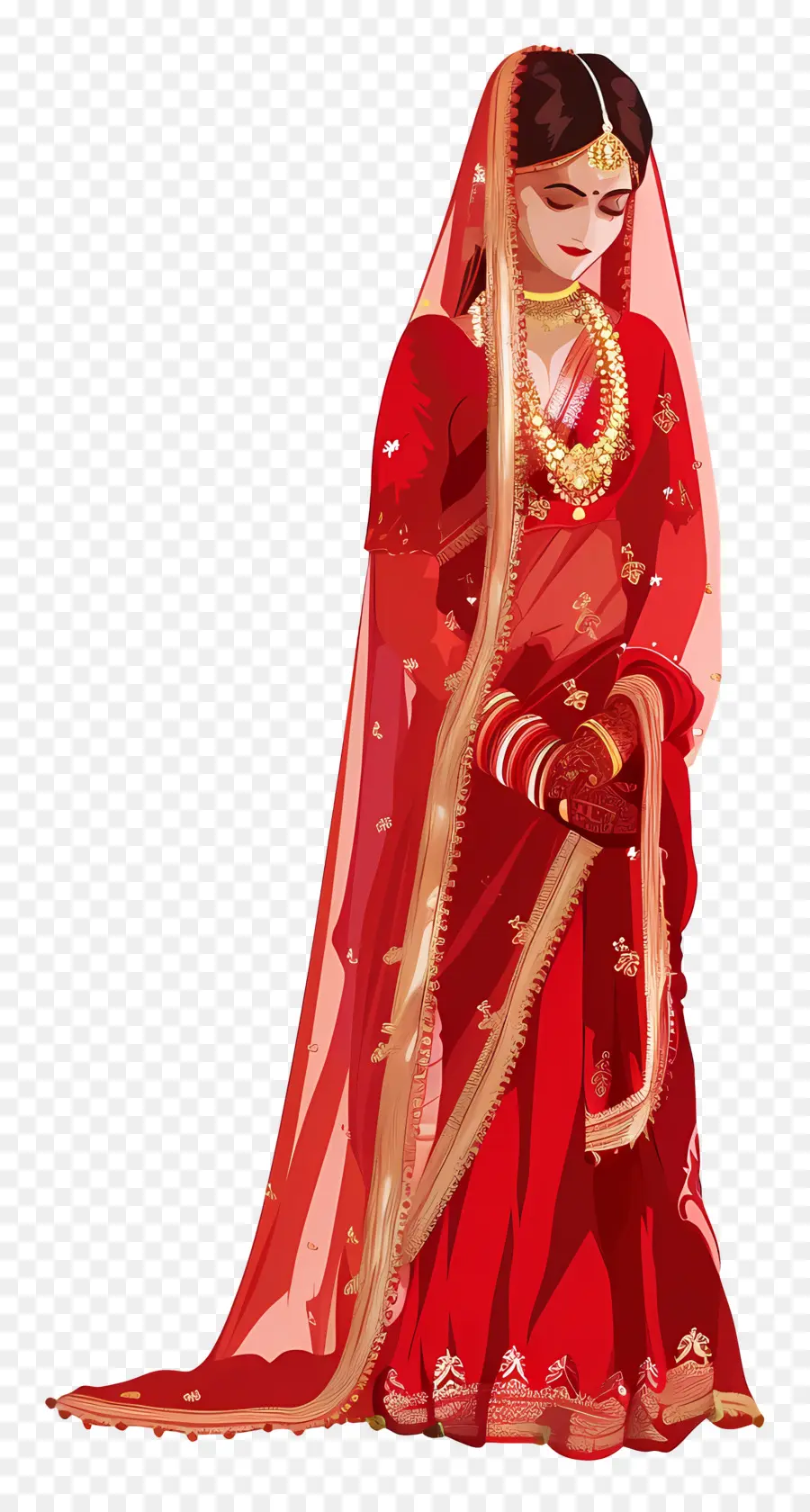 Saree De Casamento Indiano，Noiva PNG