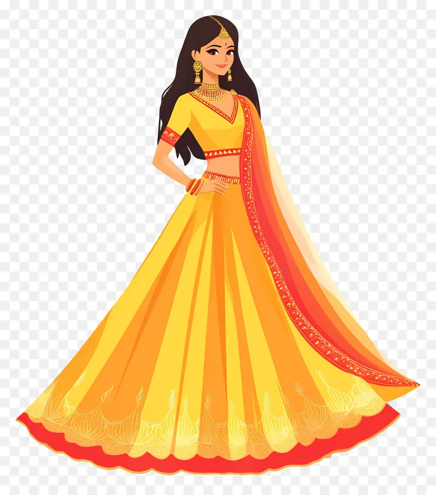 Saree De Casamento Indiano，Mulher Em Vestido Tradicional PNG