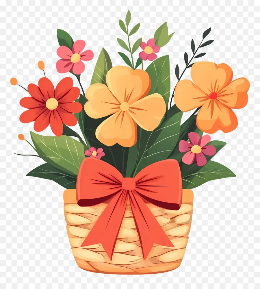 Cesta De Flores De Aniversário，Cesta De Flores PNG