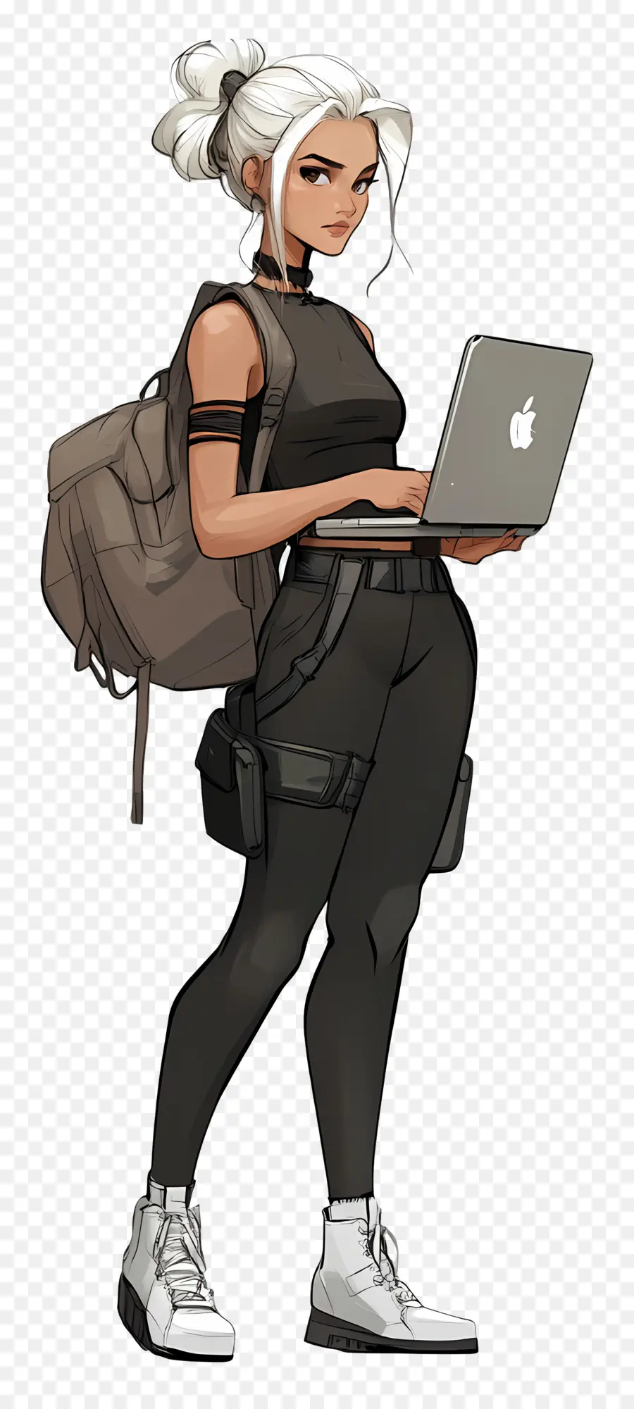 Garota Com Computador，Mulher Com Laptop PNG