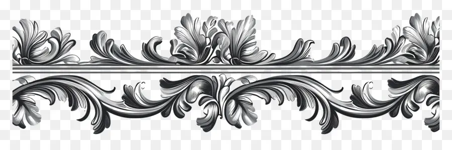 Linha Extravagante，Borda Floral Ornamentada PNG