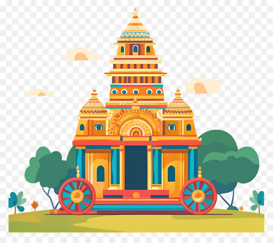 Rathyatra，Templo Colorido PNG