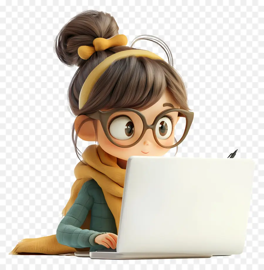 Garota Com Computador，Menina Com Laptop PNG