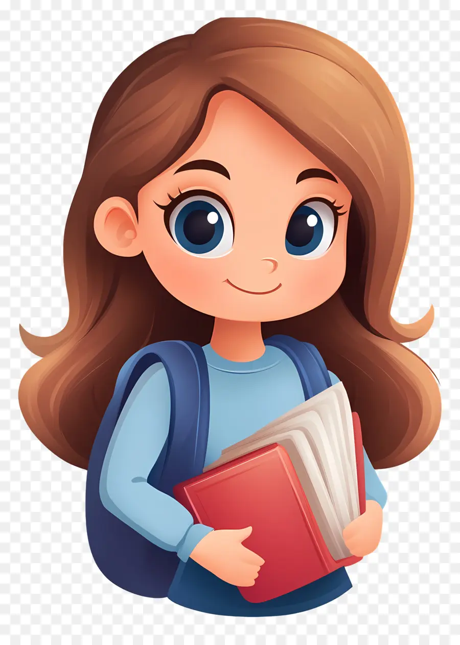 Aluna，Menina Com Livros PNG