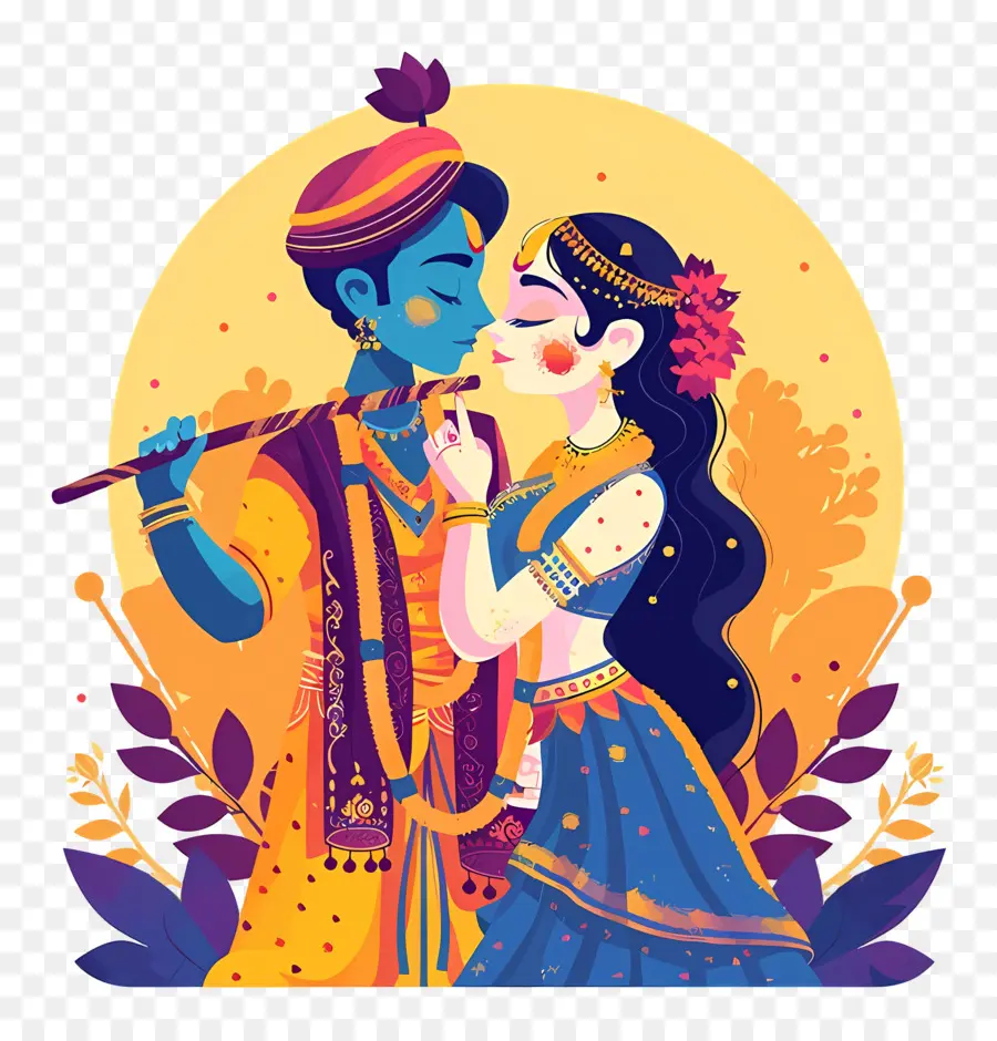 Casal De Noivos Indianos，Krsna E Radha PNG