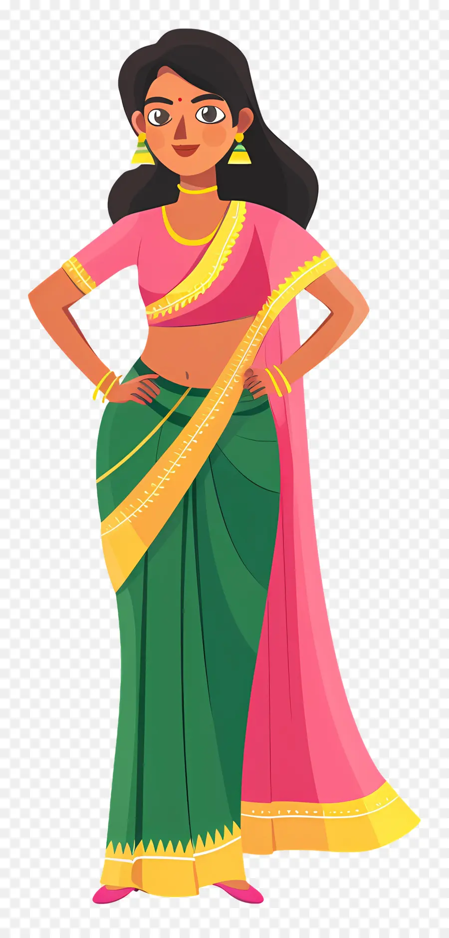 Saree Indiano，Mulher Em Saree PNG