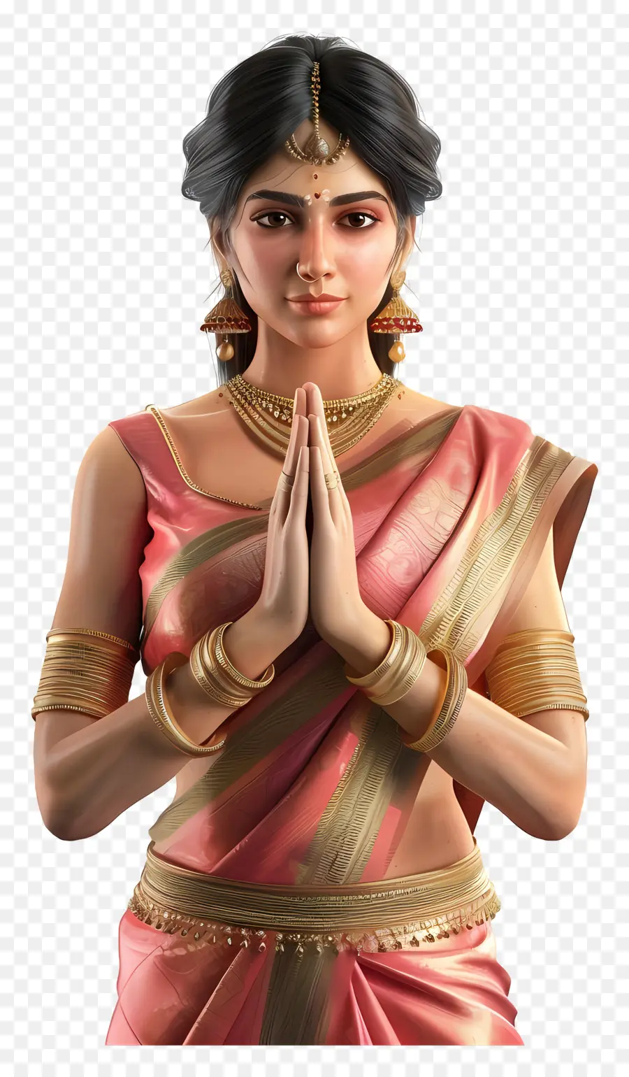 Mulher Indiana，Mulher Em Vestido Tradicional PNG