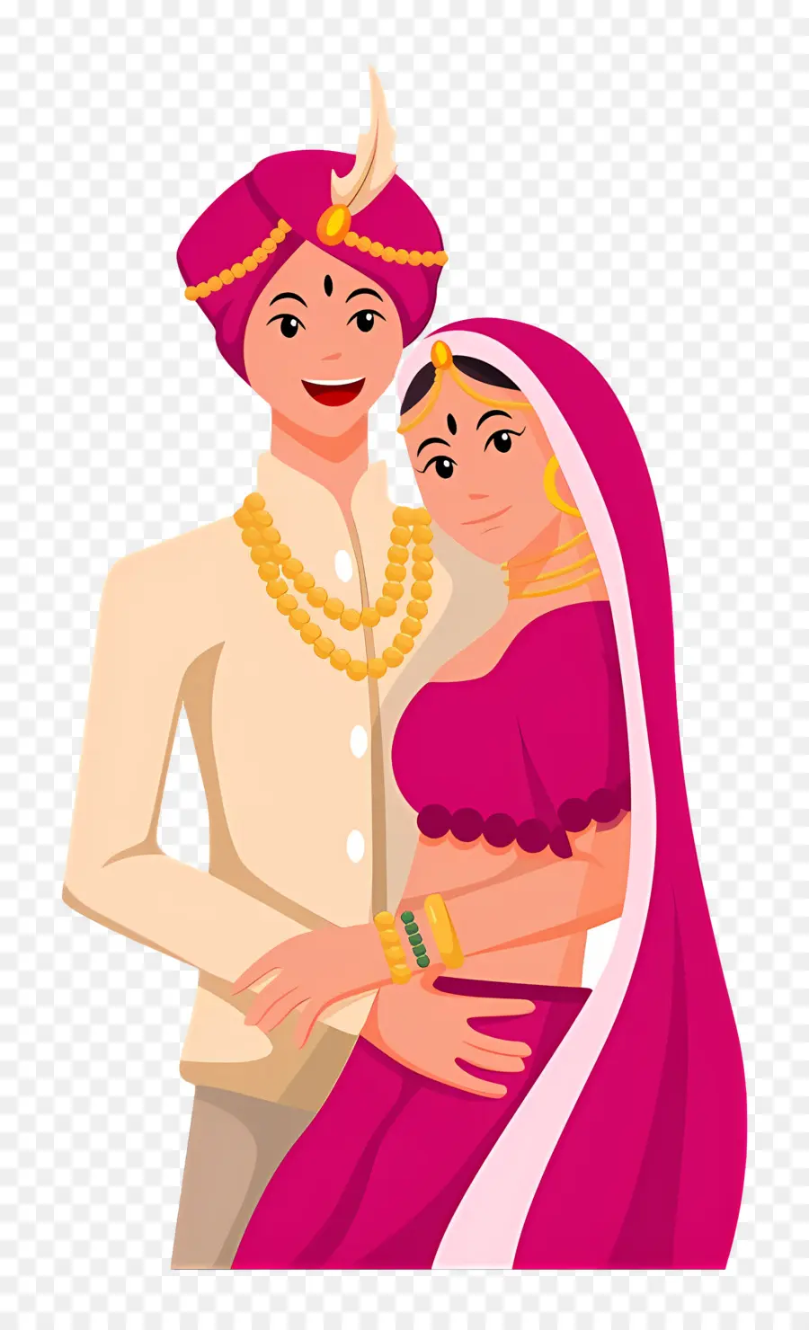 Casal De Noivos Indianos，Casal Tradicional PNG