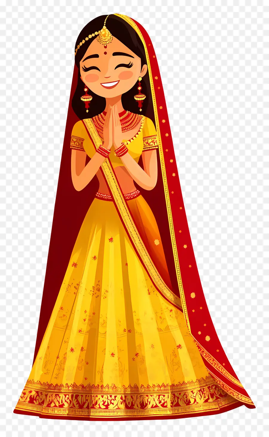 Saree De Casamento Indiano，Garota Tradicional PNG