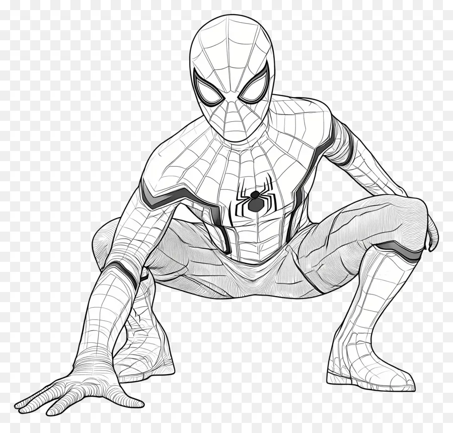 Página Para Colorir，Homem Aranha PNG