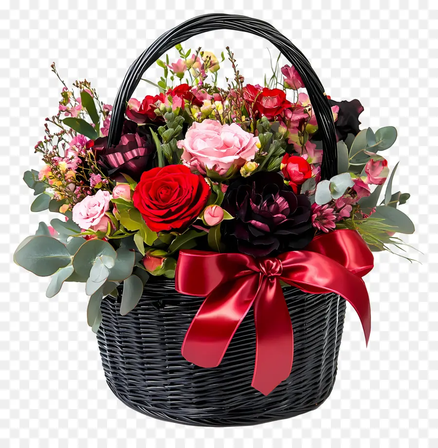 Cesta De Flores De Aniversário，Cesta De Flores PNG