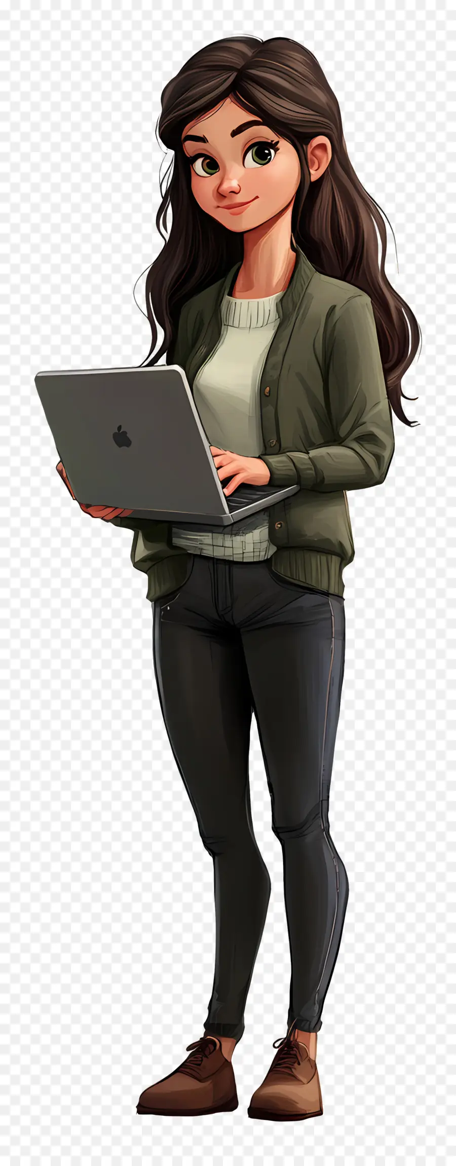 Garota Com Computador，Menina Com Laptop PNG