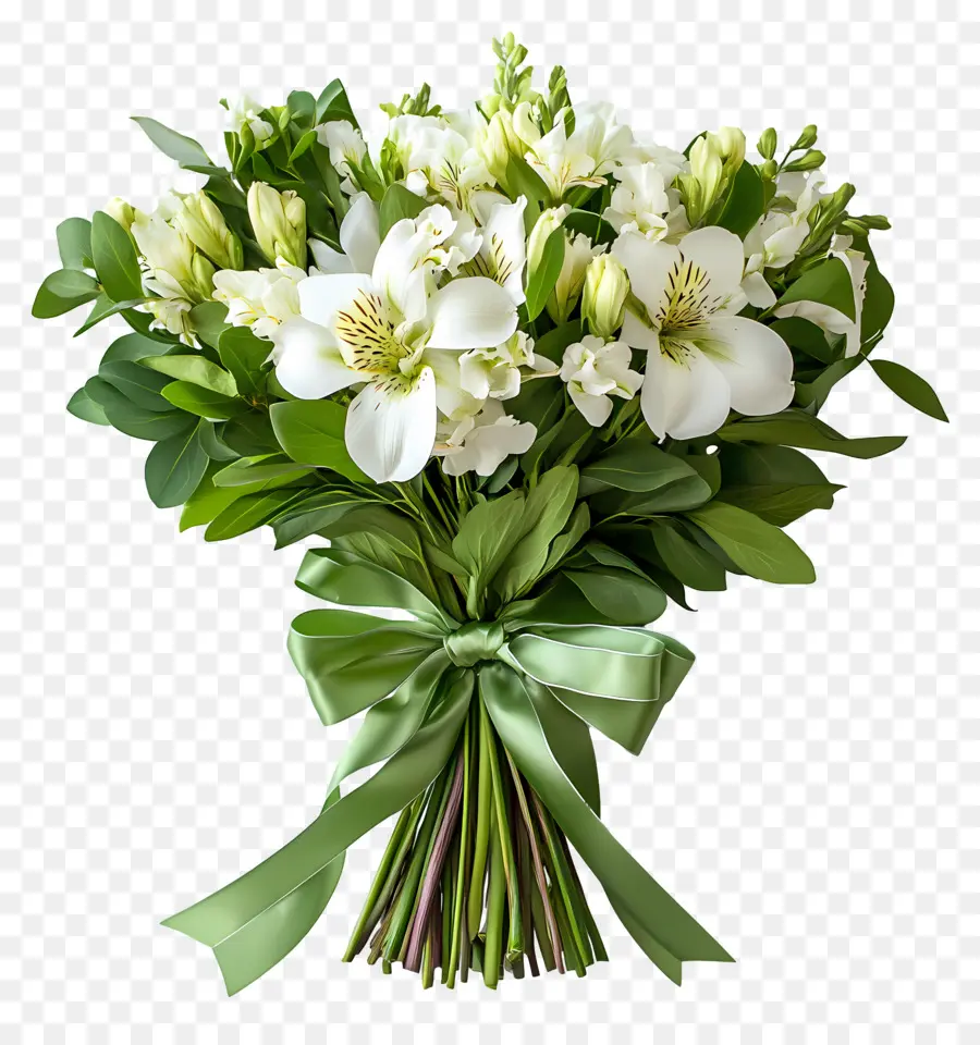 Flores De Aniversário，Buquê De Flores Brancas PNG