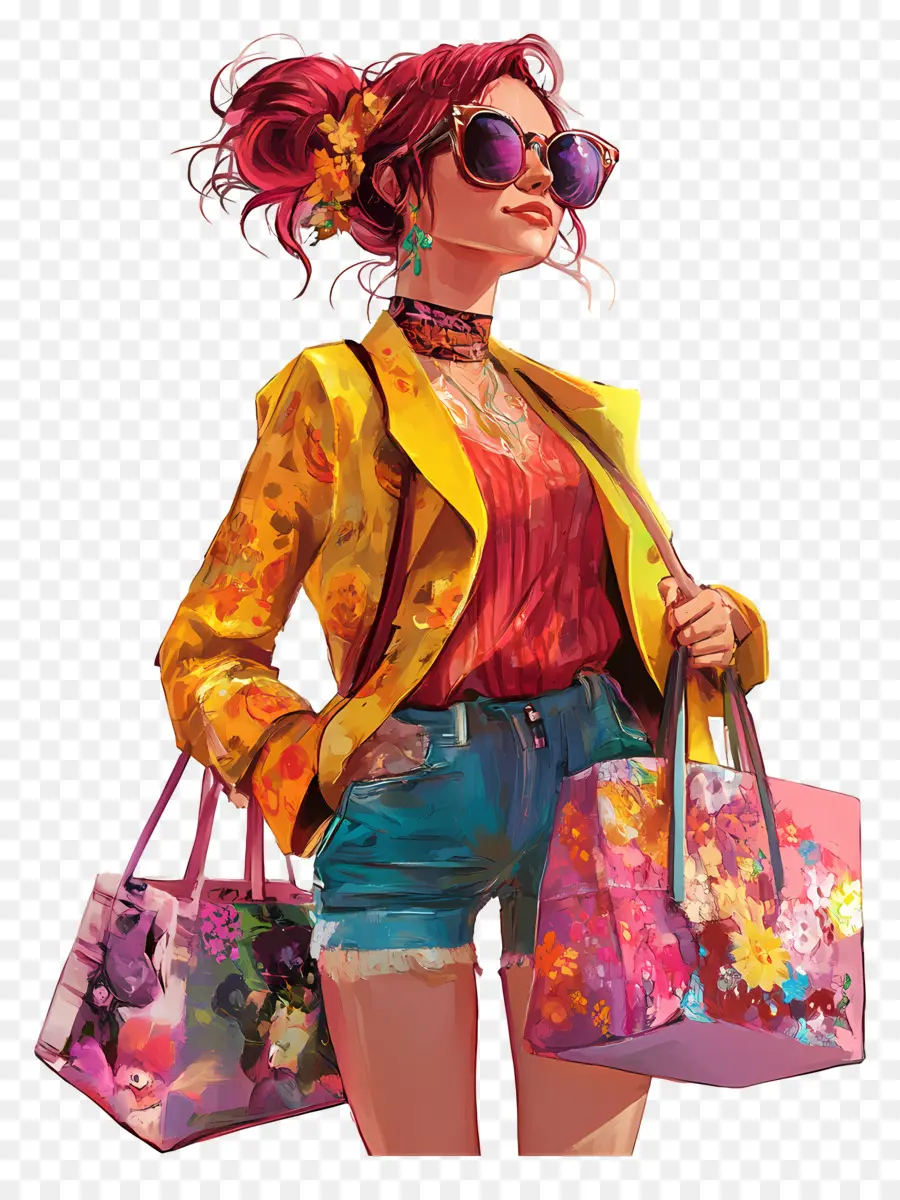 Garota De Compras，Garota Elegante PNG