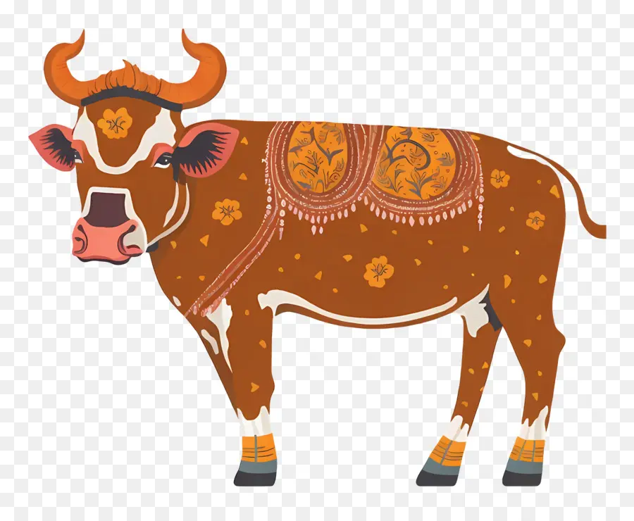 Vaca Indiana，Vaca Decorada PNG