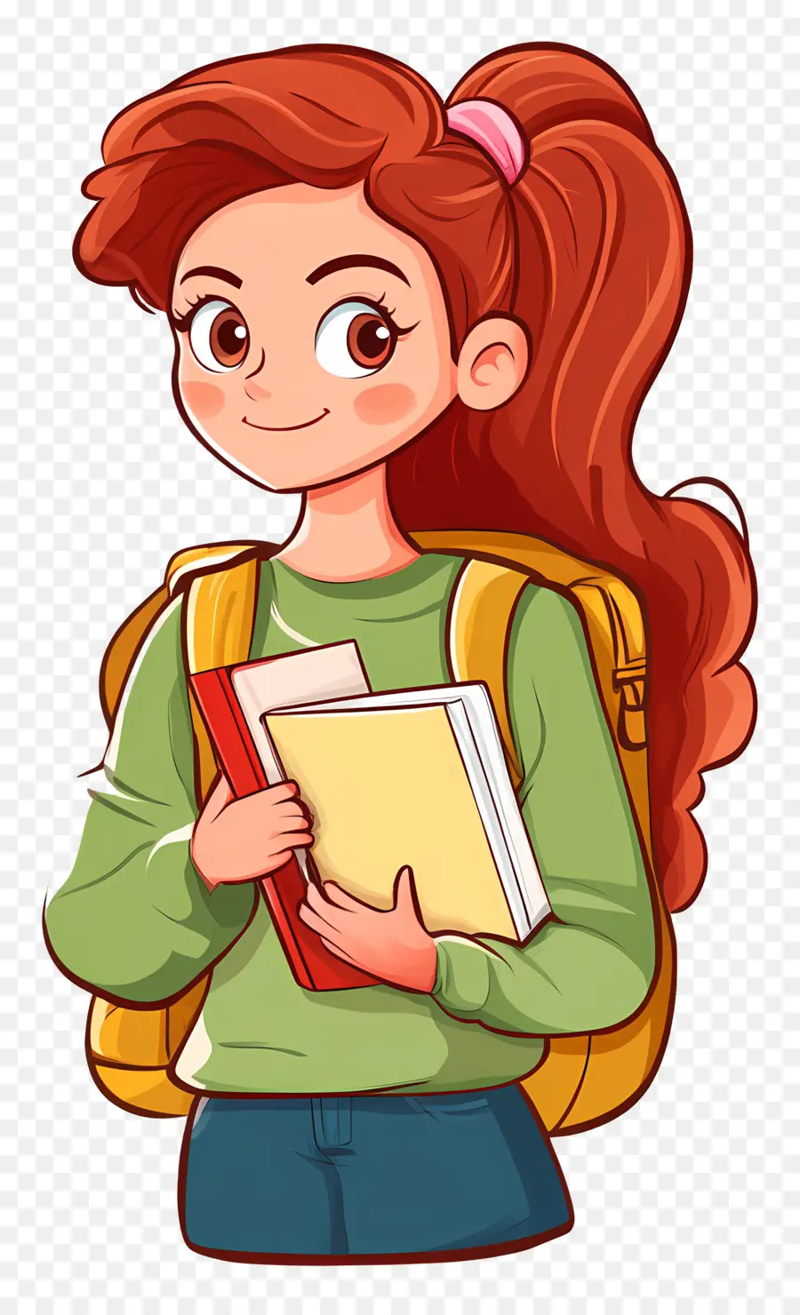 Aluna，Menina Com Livros PNG