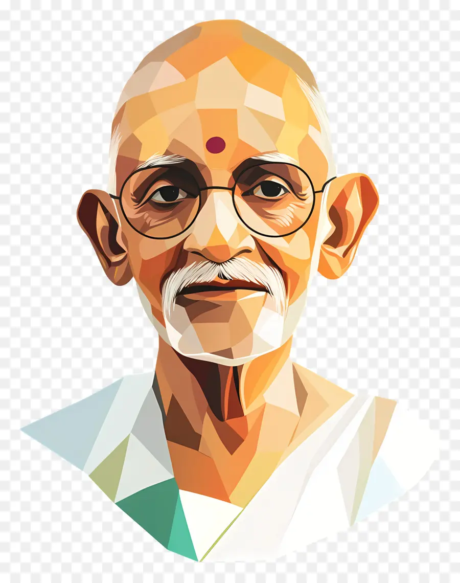 Gandhi，Homem Idoso Com óculos PNG