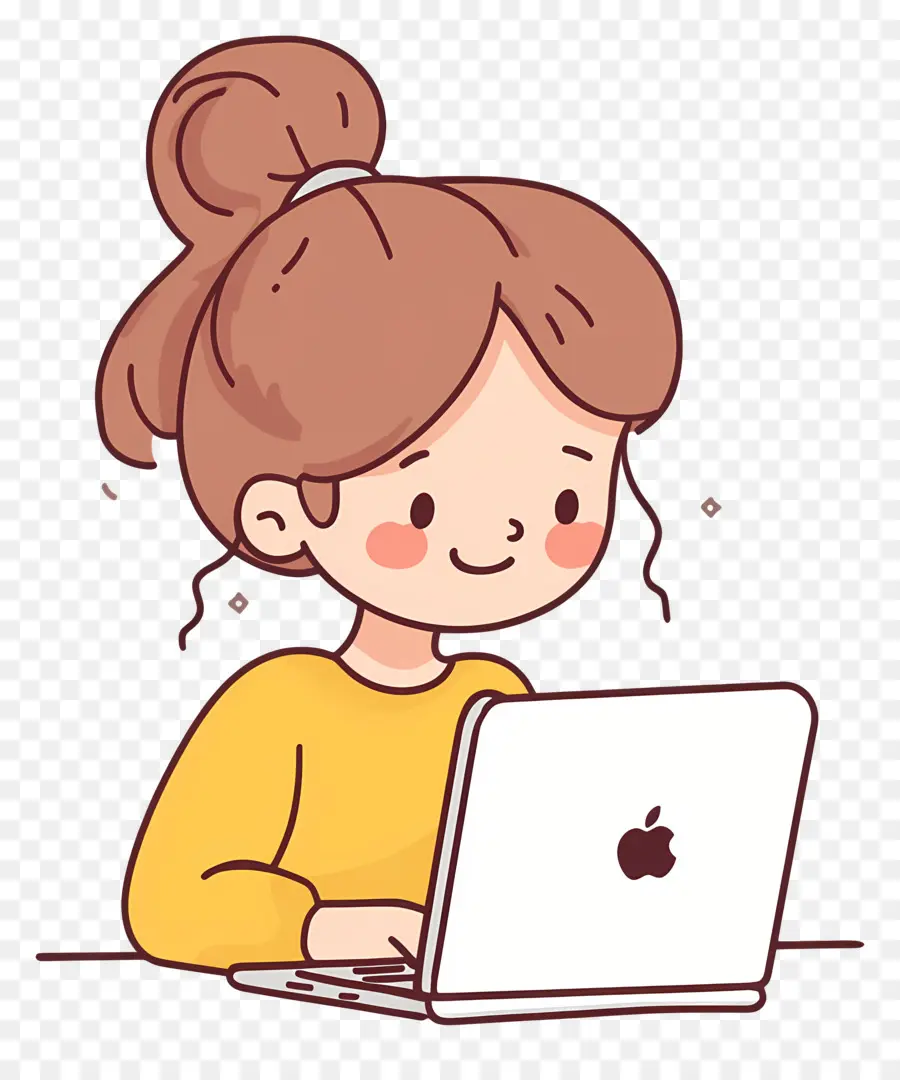 Garota Com Computador，Menina Com Laptop PNG