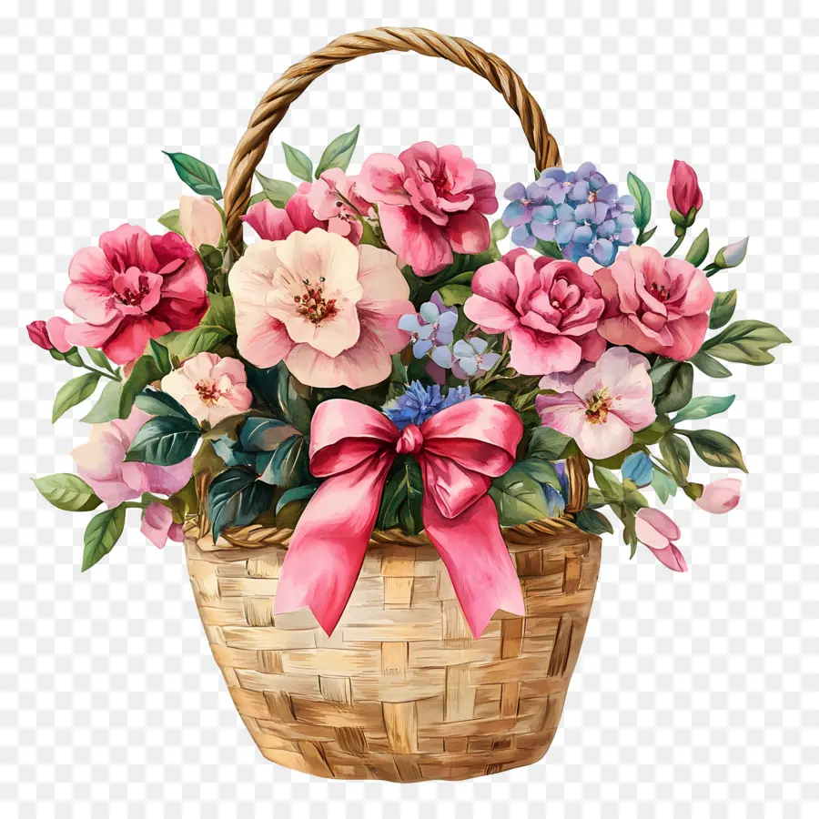 Cesta De Flores De Aniversário，Cesta De Flores PNG