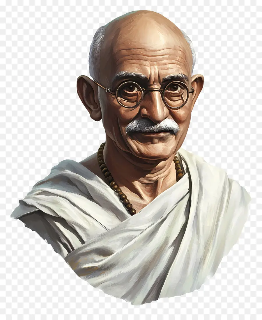 Gandhi，Homem Idoso Com óculos PNG