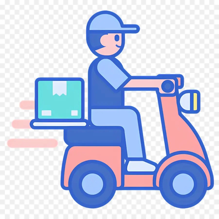 Entregador，Entregador Em Scooter PNG