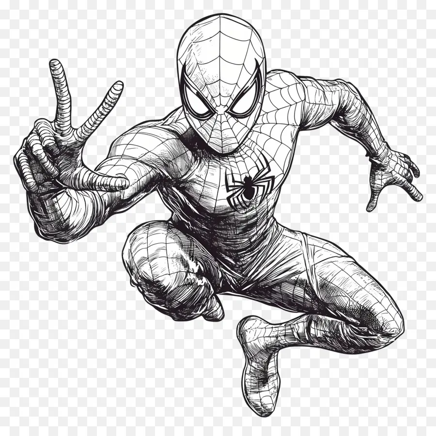 Página Para Colorir，Homem Aranha PNG