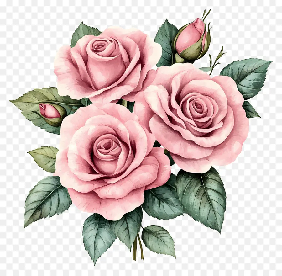 Buquê De Flores Rosa，Buquê De Rosas Rosa PNG