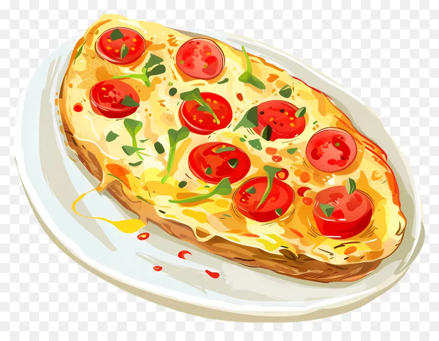 Omelete Espanhola，Pizza PNG