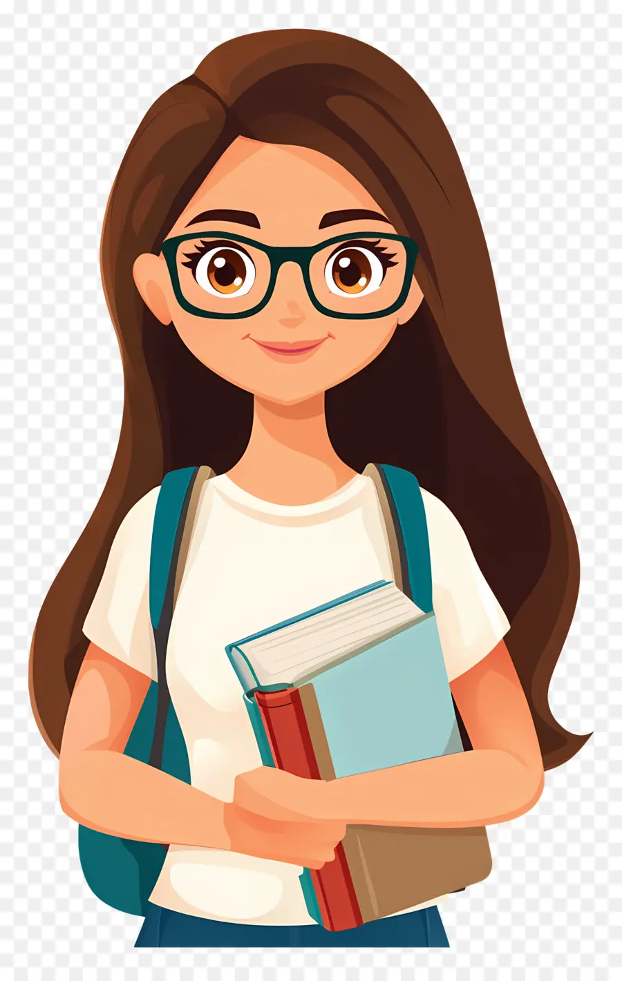 Aluna，Menina Com Livros PNG