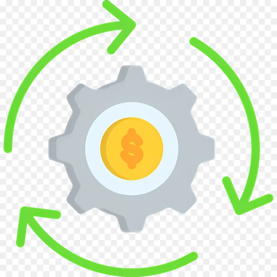 Seta Circular，Engrenagem Com Cifrão PNG