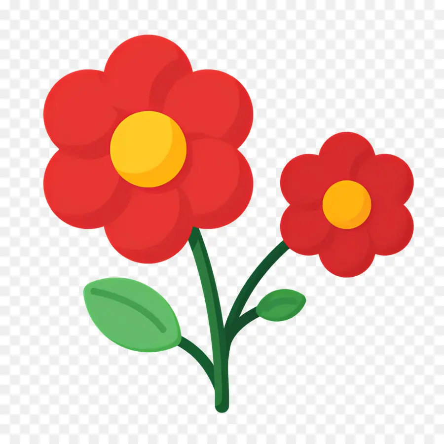 Flor Vermelha，Flor De Desenho Animado PNG