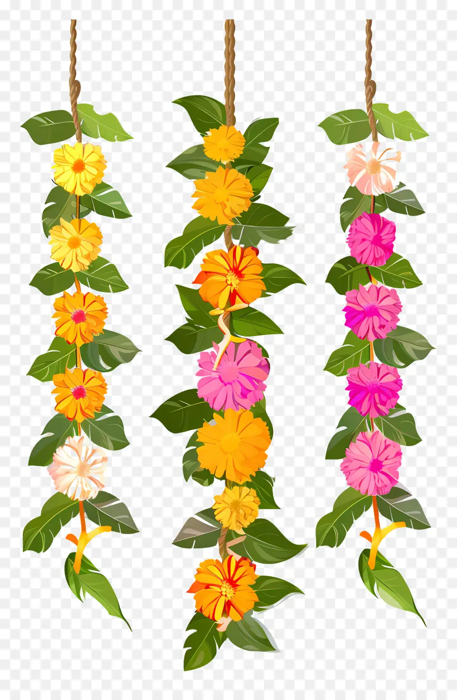 Guirlanda Ugadi，Guirlanda De Flores PNG