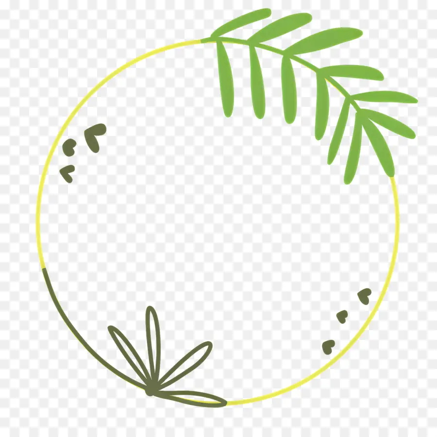 Linha De Flores，Moldura Circular PNG