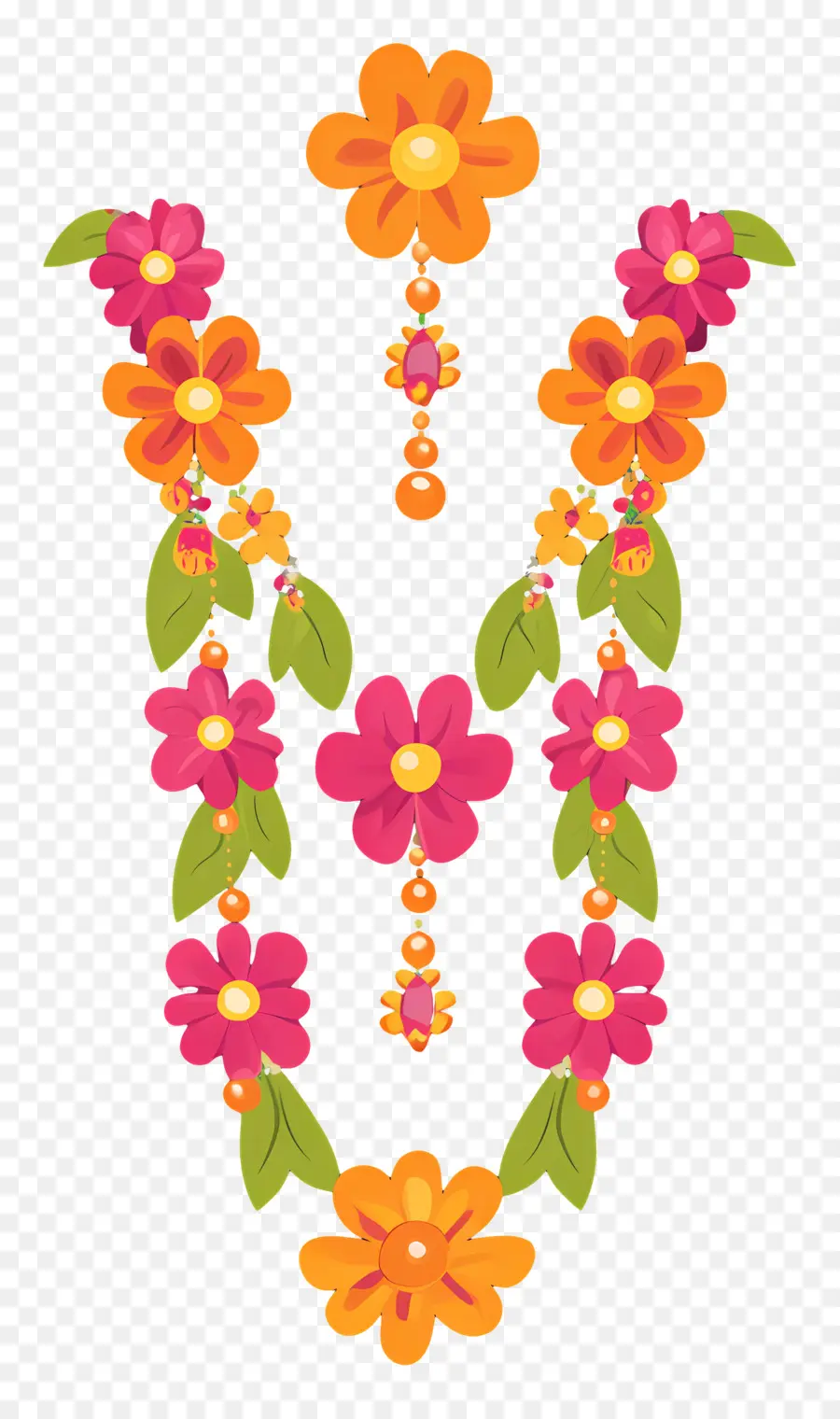 Guirlanda Ugadi，Colar De Flores PNG