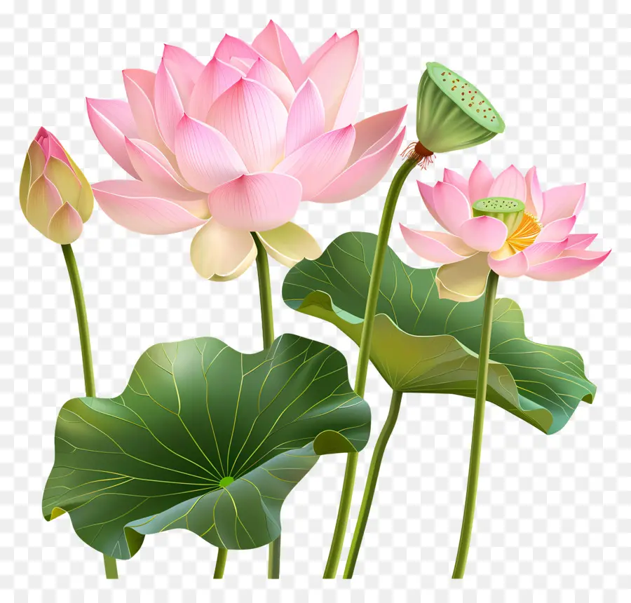 Flores De Lótus Rosa，Flores De Lótus PNG