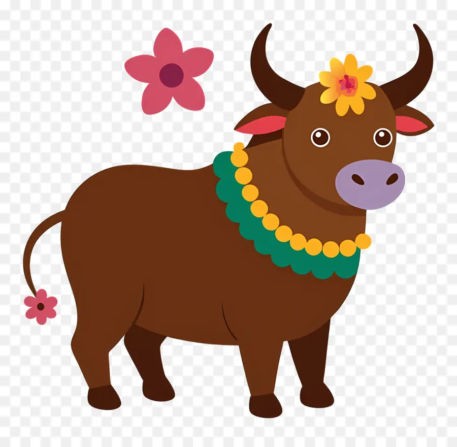 Vaca Indiana，Touro Decorado PNG