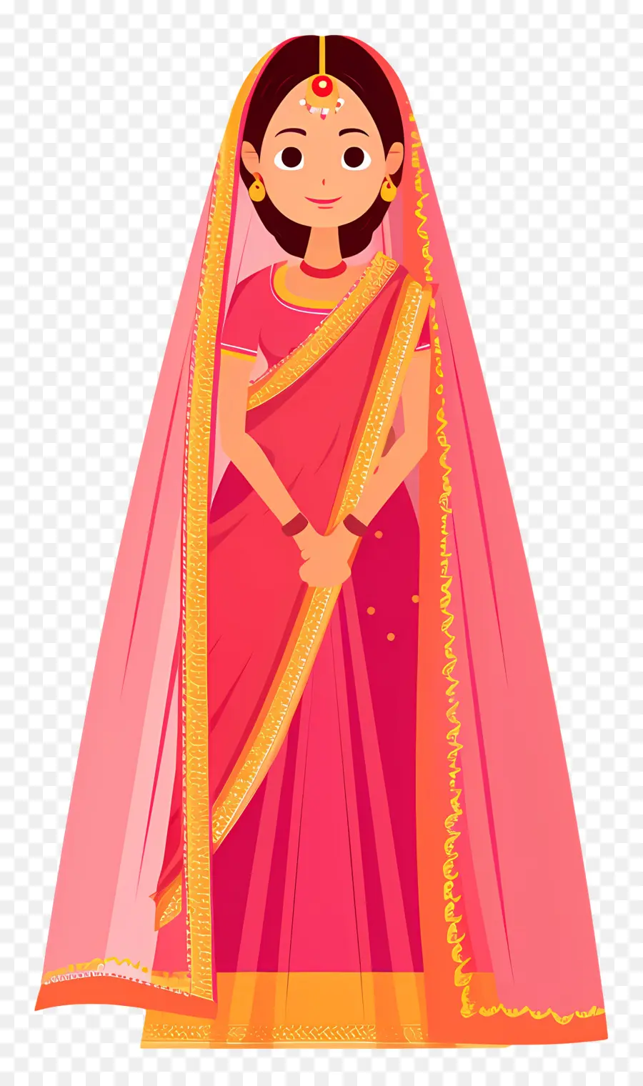 Noiva Indiana，Vestido Tradicional PNG