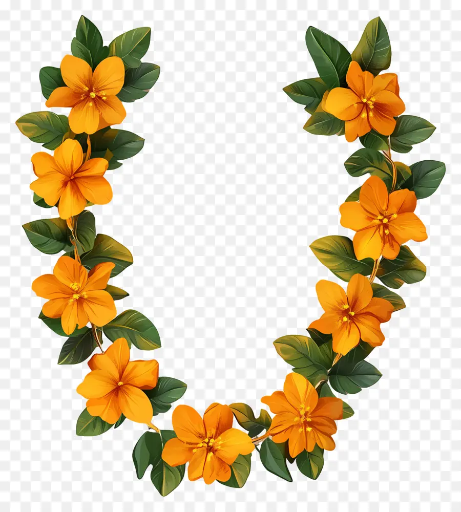 Guirlanda Ugadi，Coroa De Flores Amarelas PNG