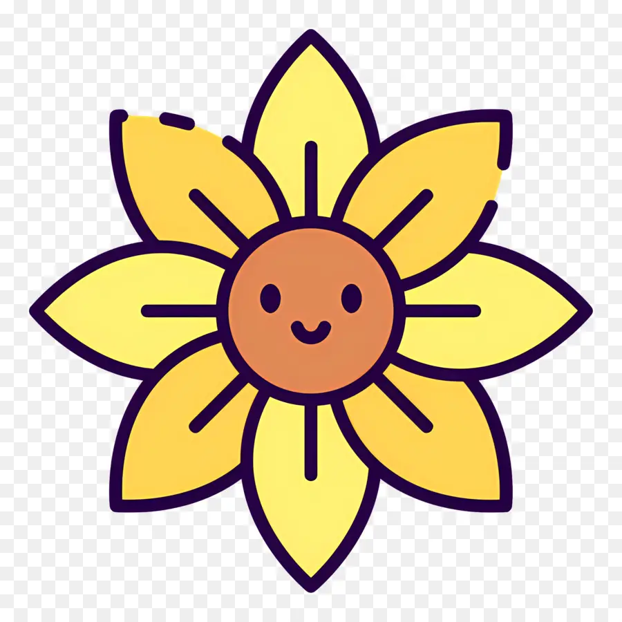 Flor Amarela，Girassol Sorridente PNG