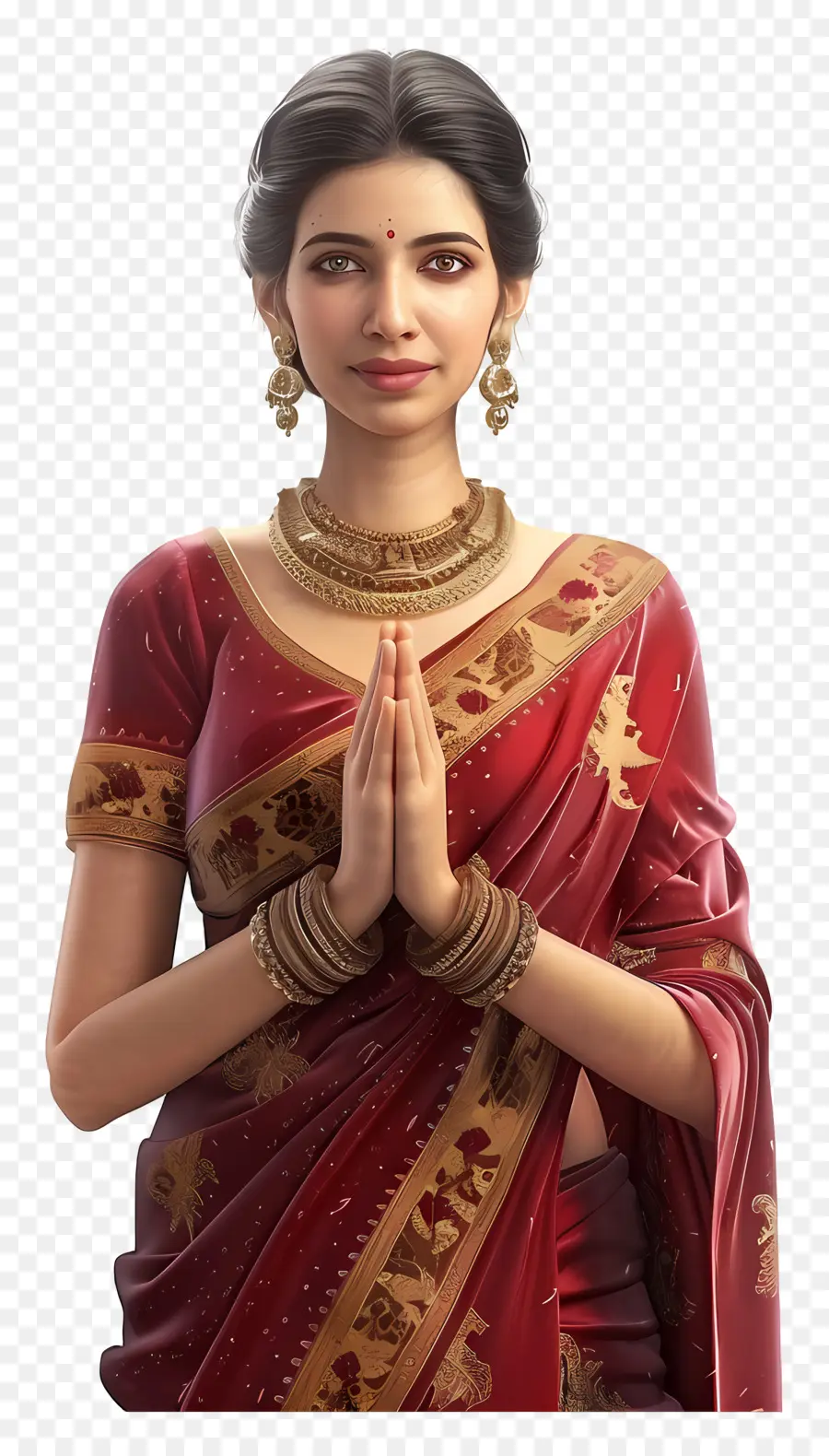 Mulher Indiana，Mulher Em Vestido Tradicional PNG