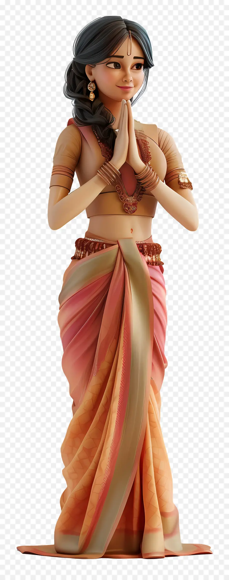 Vestido Tradicional Indiano，Mulher Em Sari Tradicional PNG