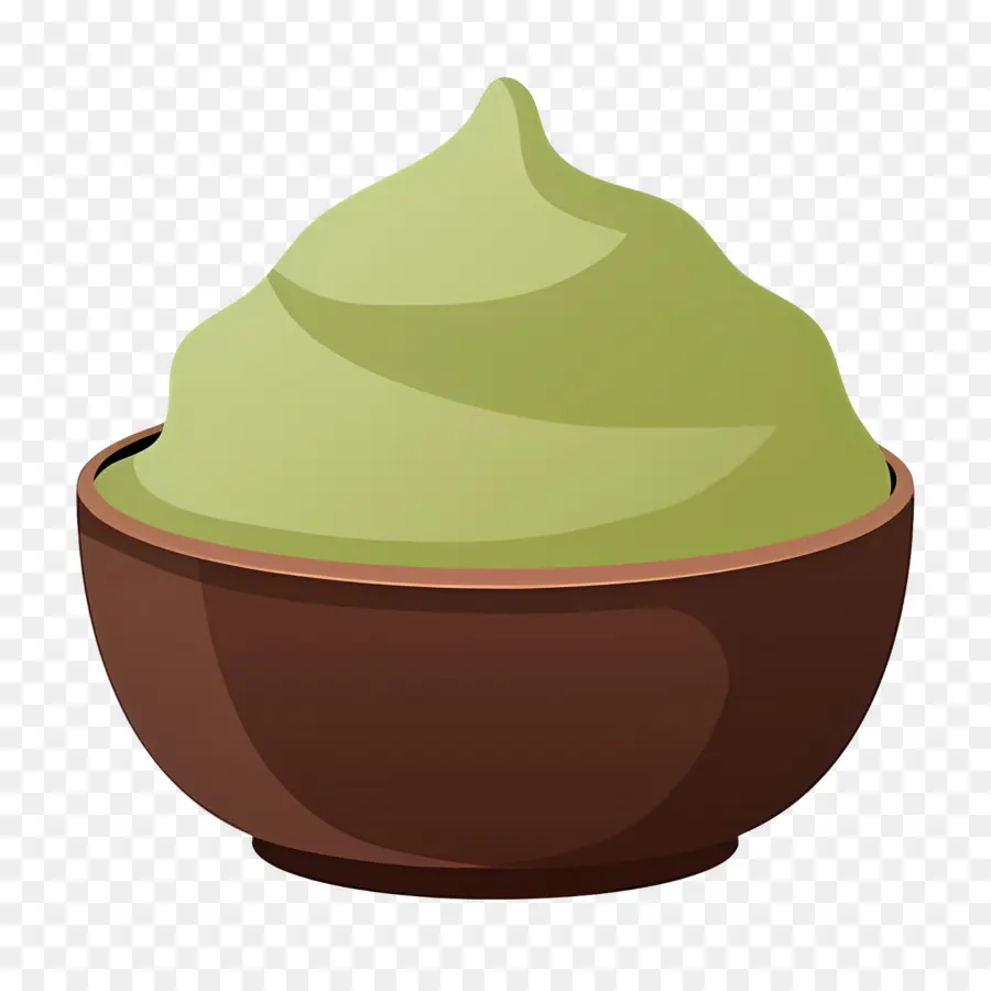 Matchá Em Pó，Pasta Verde Na Tigela PNG