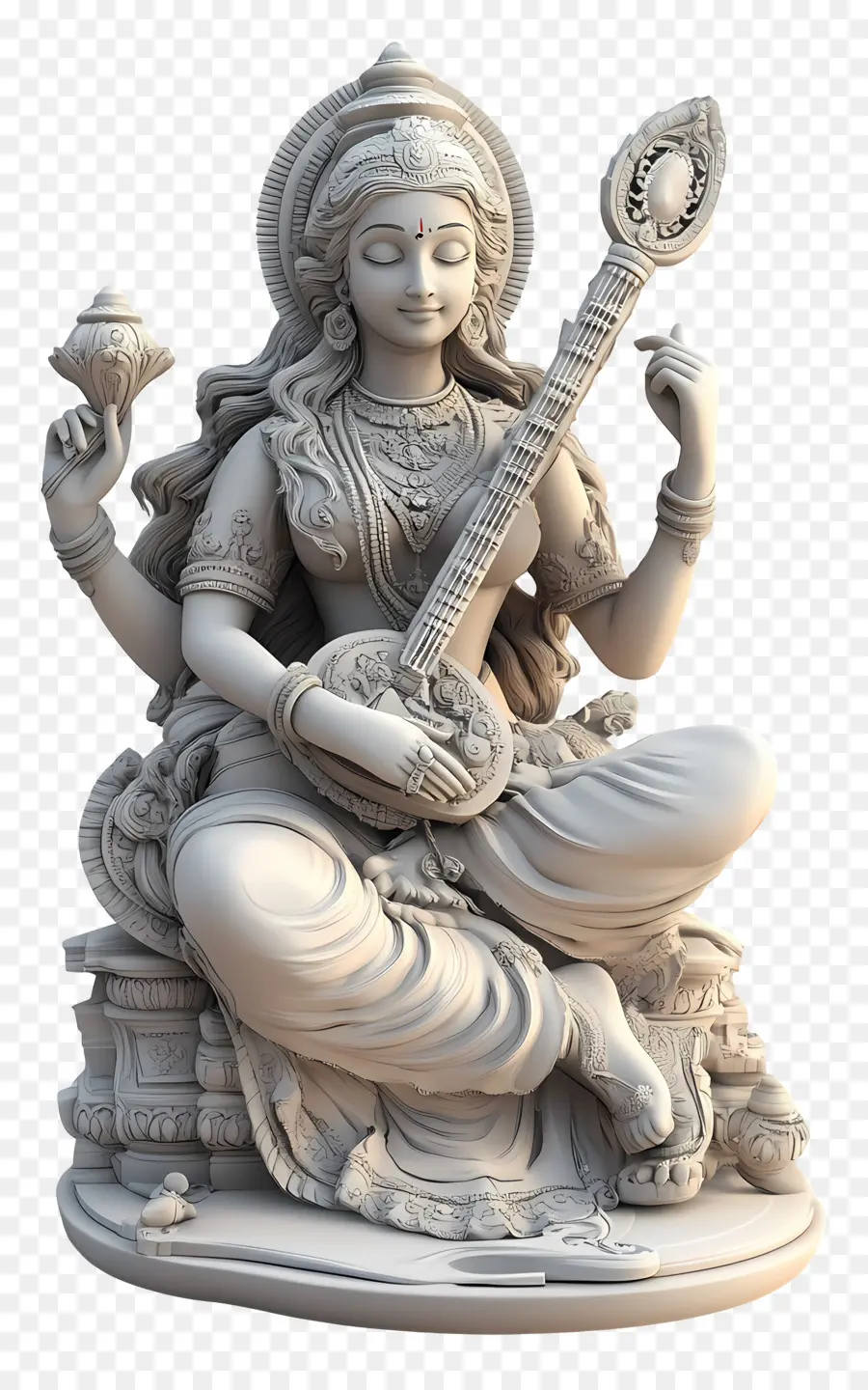 Saraswati，Estátua Da Deusa PNG