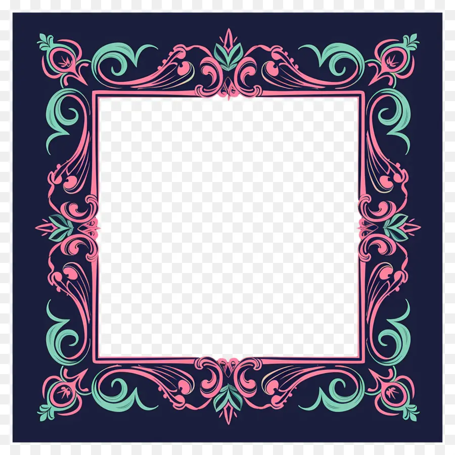 Moldura Floral Vintage，Quadro PNG